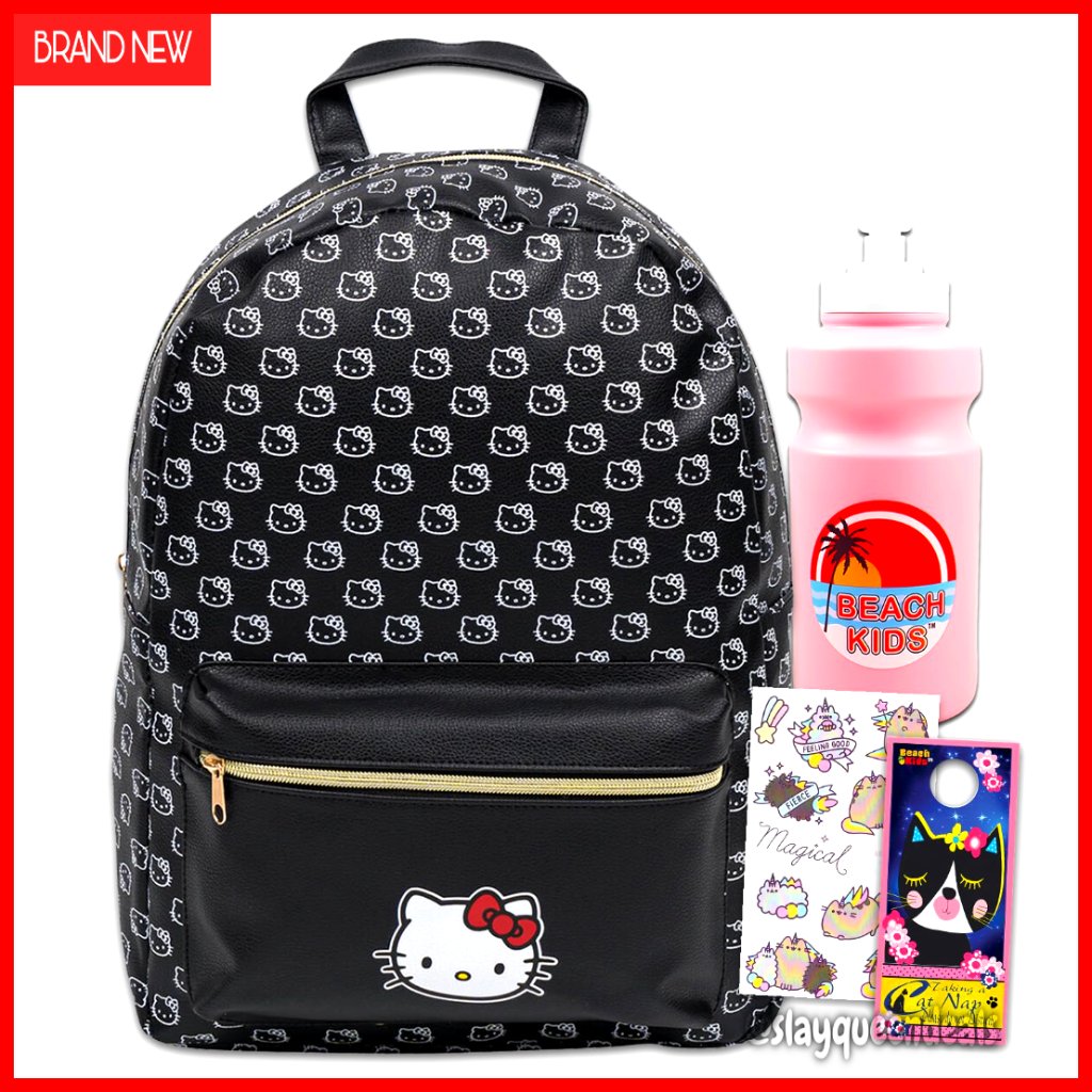 16" Faux Leather School Backpack Bundle With Accessories